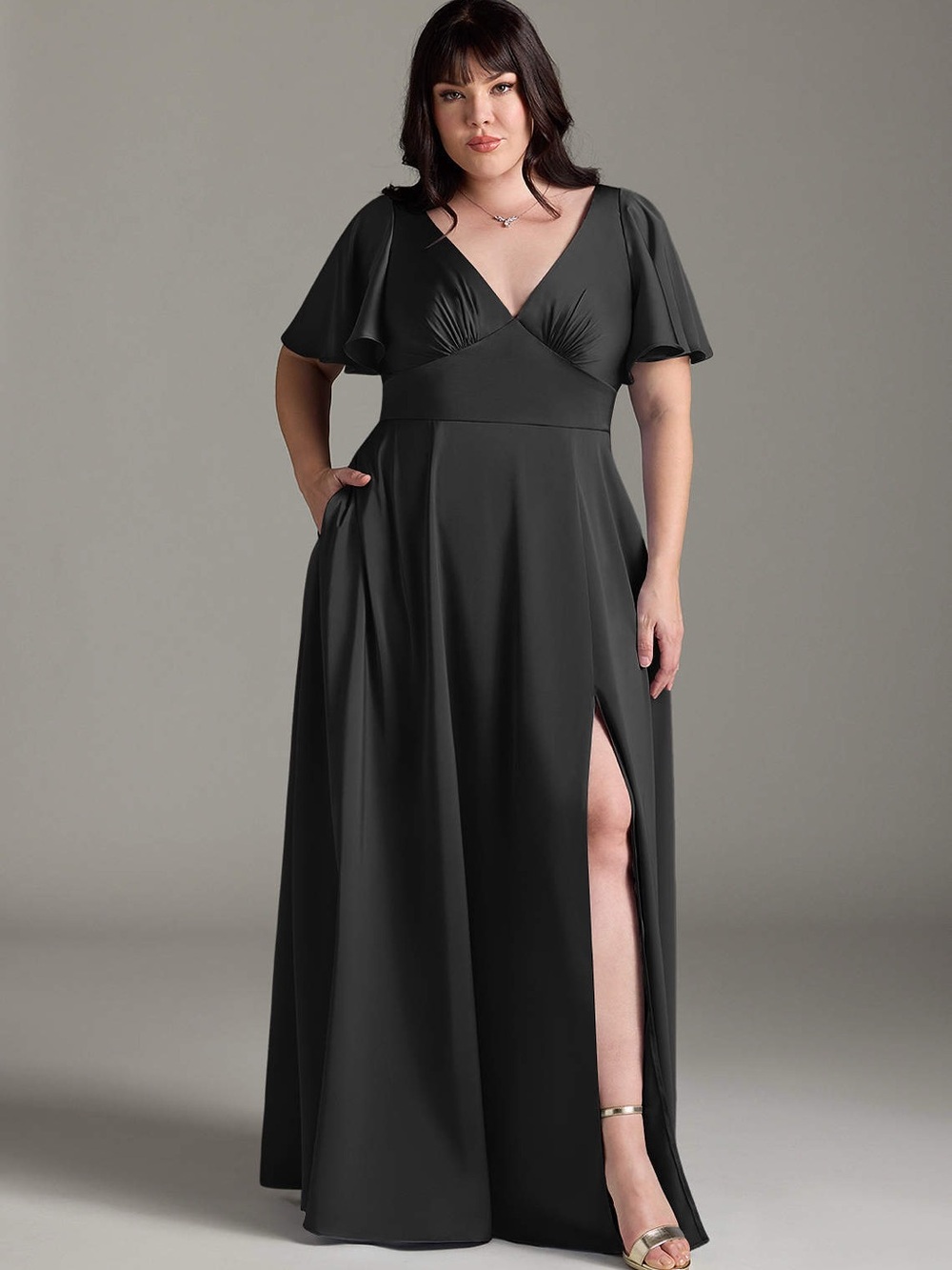 Azazie Kimber Stretch
Black A-Line Ruched Stretch Satin Dress A20